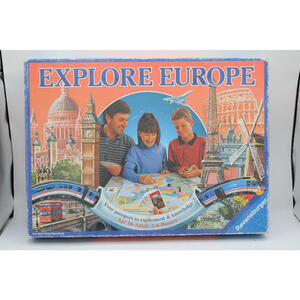 Vintage Explore Europe Board Game by Ravensburger 1992 COMPLETE